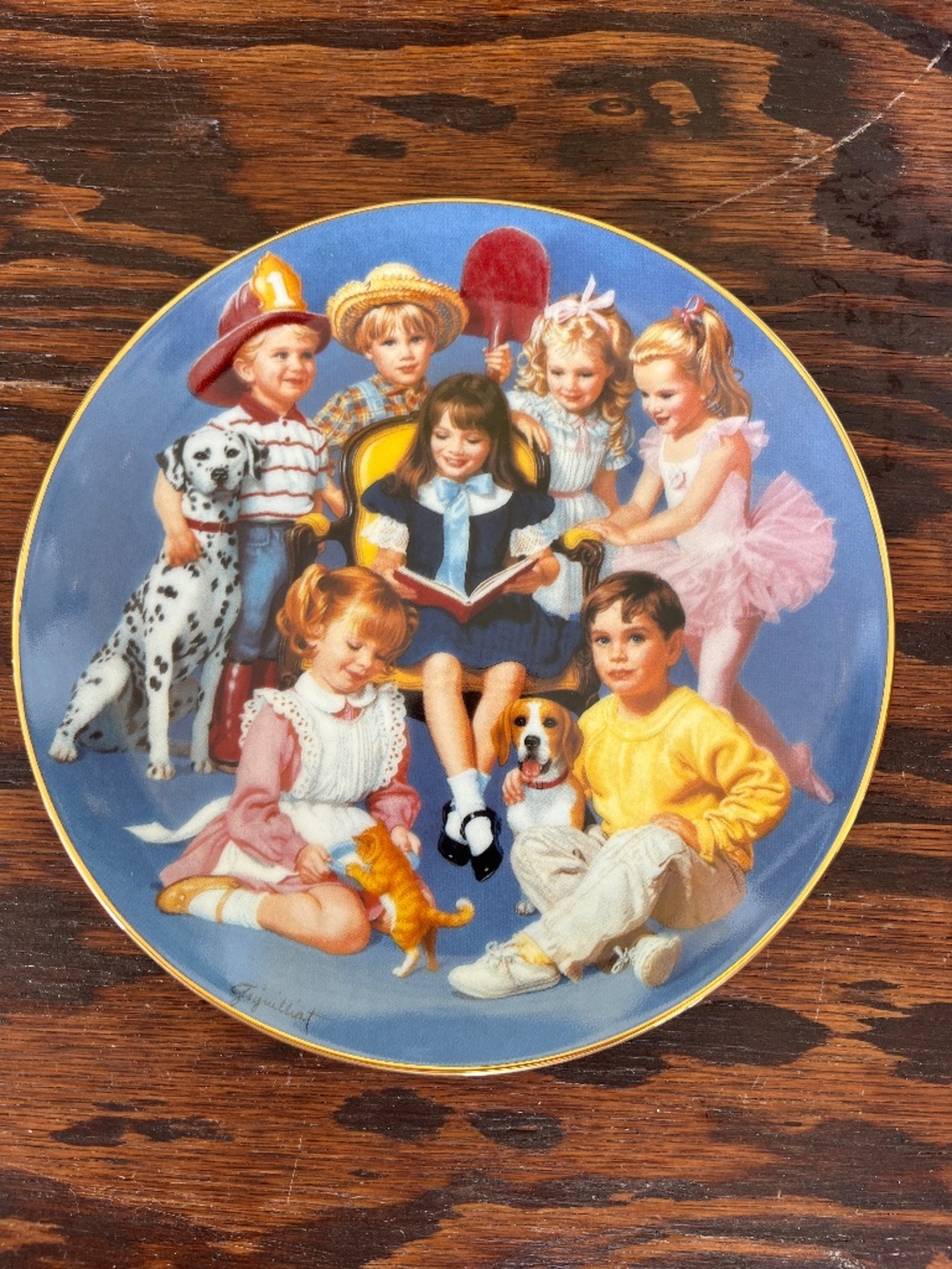 Danbury Mint "Come Gather 'Round" Collector Plate • Elaine Gignilliat • COA • Al